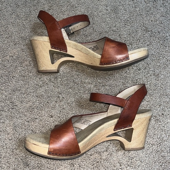 Dansko Tasha Wedge Chunky Heel Leather Sandals 41 / 11-11.5 - Picture 4 of 8